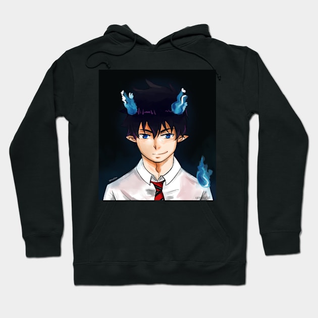 Rin Okumura with Flames Hoodie by Nayuki911